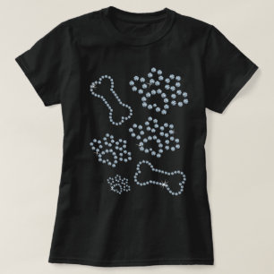 Kristall Dog Paws and Bones Jewel Tshirt