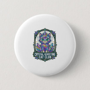 Kristall-Edelstein-Katze Katzen-Mama-Geschenkidee Button