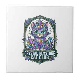 Kristall-Edelstein-Katze Katzen-Mama-Geschenkidee  Fliese