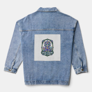 Kristall-Edelstein-Katze Katzen-Mama-Geschenkidee Jeansjacke