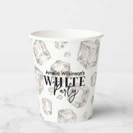 Kristall-Eiswürfel-Wasserfarbe Weiße Party-Papierb Pappbecher