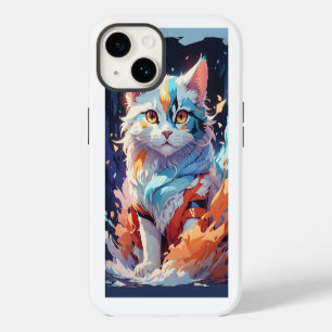 Kristall-Fantasie-Katzen-Kunstwerk iPhone 14 Hülle