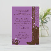 KRISTALL, FRANSE u. LILA COWGIRLS Einladung (Stehend Vorderseite)