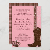 KRISTALL, FRANSE u. ROSA COWGIRLS Einladung (Vorne/Hinten)