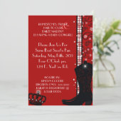 KRISTALL, FRANSE u. ROTE COWGIRLS Einladung (Stehend Vorderseite)