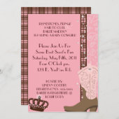 KRISTALL, FRANSE u. ZACKEN 2 COWGIRLS Einladung (Vorne/Hinten)