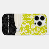 Kristall für Limone und aus weißem Damast gedruckt Case-Mate iPhone Hülle (Rückseite (Horizontal))