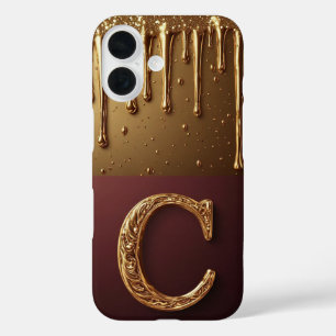 💎 Kristall Glitter C Monogramm Tröpfchen Luxus iPhone 16 Hülle