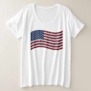 Kristall - Illustration der US-Flagge - Patriotik Große Größe T-Shirt