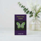 Kristall Jewels Emerald Butterfly Business Cards Visitenkarte (Stehend Vorderseite)