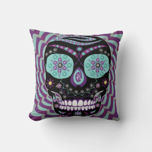 Kristall Jewels Skulls Lila Pillow Design Kissen