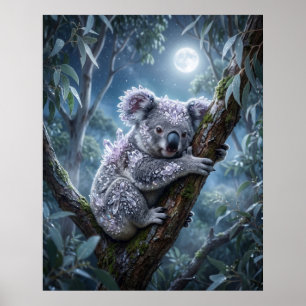 Kristall Koala Eukalyptus Leuchten Poster