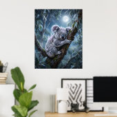 Kristall Koala Eukalyptus Leuchten Poster (Heimbüro)