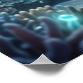 Kristall-Oktopus-Riff-Licht Poster (Ecke)