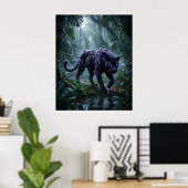 Kristall Panther Nacht Glow Poster (Heimbüro)