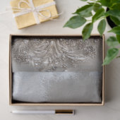 Kristall Patina, dekorativer Silberhintergrund Seidenpapier (Geschenk)