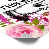 Kristall Pink Peach Rose DIESE ART FINGER POINTING Poster (Ecke)