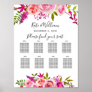 Kristall Pink Peach Rose Tischtennis Party/Hochzei Poster