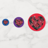 Kristall Red Ruby Hearts Confetti Konfetti (Rückseiten)