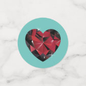 Kristall Red Ruby Hearts Confetti Konfetti (Klein Vorderseite)