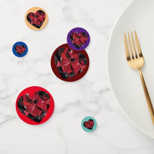 Kristall Red Ruby Hearts Confetti Konfetti (Gruppe)