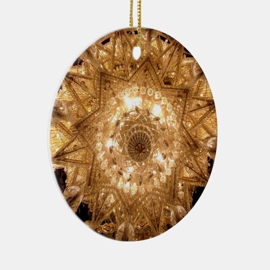 'Kristall' Rundschmuck (Gold) Keramik Ornament (Rechts)