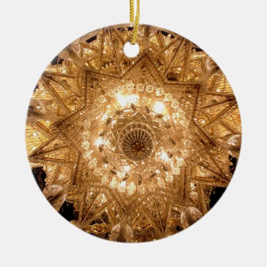 'Kristall' Rundschmuck (Gold) Keramik Ornament (Vorne)