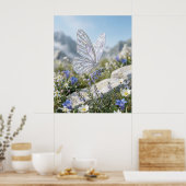 Kristall Schmetterlingsgarten Glanz Poster (Küche)