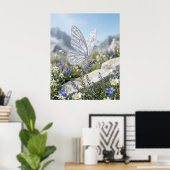 Kristall Schmetterlingsgarten Glanz Poster (Heimbüro)