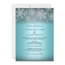 Kristall-Schneeflocken Blaue Winter-Hochzeitseinla