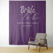 Kristall Script Lila Brautparty Hintergrund Wandteppich (Beispiel)