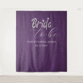 Kristall Script Lila Brautparty Hintergrund Wandteppich (Vorderseite)
