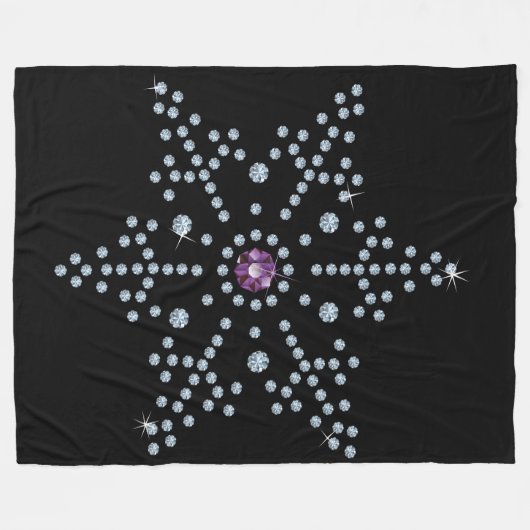 Kristall Snowflake Diamonds Fleecedecke (Vorderseite (Horizontal))