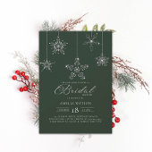 Kristall Snowflake Green Winter Brautparty Einladung