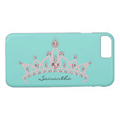 Kristall Tiara iPhone 7 Fall (aqua) Case-Mate iPhone Hülle (Rückseite (Horizontal))