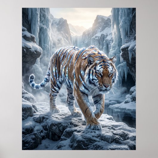 Kristall-Tiger Gefrorener-Dawn Poster (Vorne)