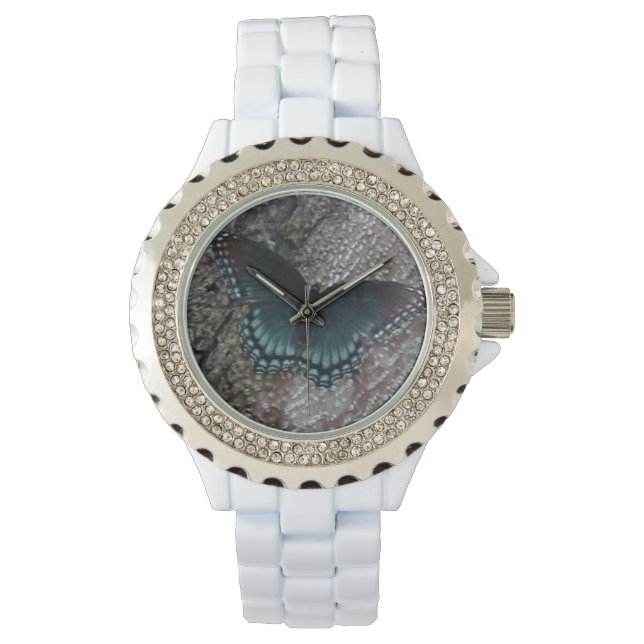 Kristall von Frauen mit Schmetterling beobachten Armbanduhr (Vorderseite)