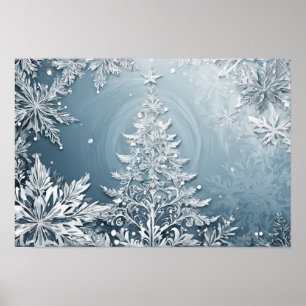 Kristall-Weihnachtsbaum-Plakat - Festliche Wanddek Poster