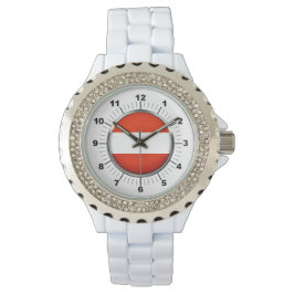 Kristall "Weiße Enamel - Frauenflagge in Österreic Armbanduhr