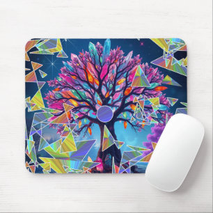Kristallabstrakter Baum Mousepad