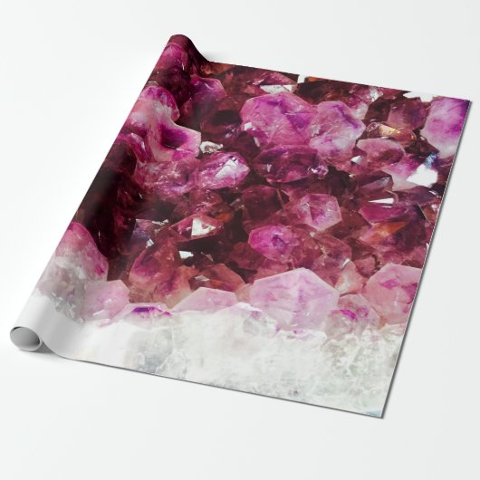 Kristallamethyst lila Mineral Geschenkpapier (Ungerollt)