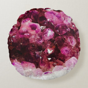 Kristallamethyst lila Mineral Rundes Kissen