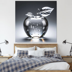 Kristallapfel-Figur mit klarem Design Leinwanddruck