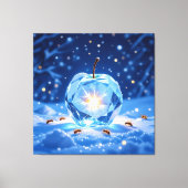„Kristallapfel im Glühwürmchenwinter“ Leinwanddruck (Vorderseite)