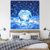 „Kristallapfel im Glühwürmchenwinter“ Leinwanddruck (Insitu (Schlafzimmer))