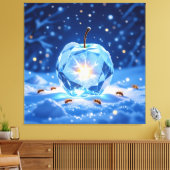 „Kristallapfel im Glühwürmchenwinter“ Leinwanddruck (Insitu (Wohnzimmer))