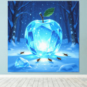 „Kristallapfel im Glühwürmchenwinter“ Leinwanddruck (Insitu (Holzboden))