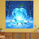 „Kristallapfel im Glühwürmchenwinter“ Leinwanddruck (Insitu (Wohnzimmer))