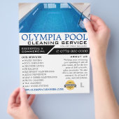 Kristallbad, Schwimmbad, Reinigung Werbung Flyer (Hand)