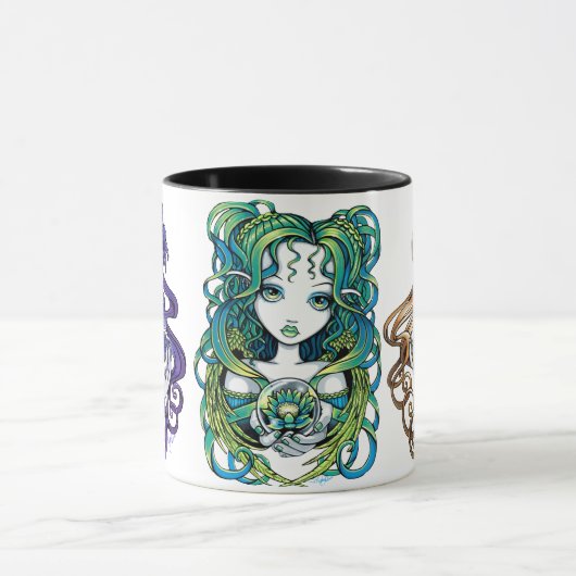 Kristallball-Engels-Fantasie-Kunst-Tasse Tasse (Zentrum)